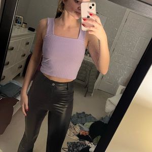 Purple Crop Tank Top